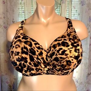 Swimsuits for all plus size Leopard bikini top 46D